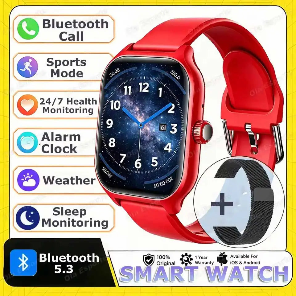 Smart Watch for Android & iOS — 2.01" Display, Heart Rate & Sleep Tracking
