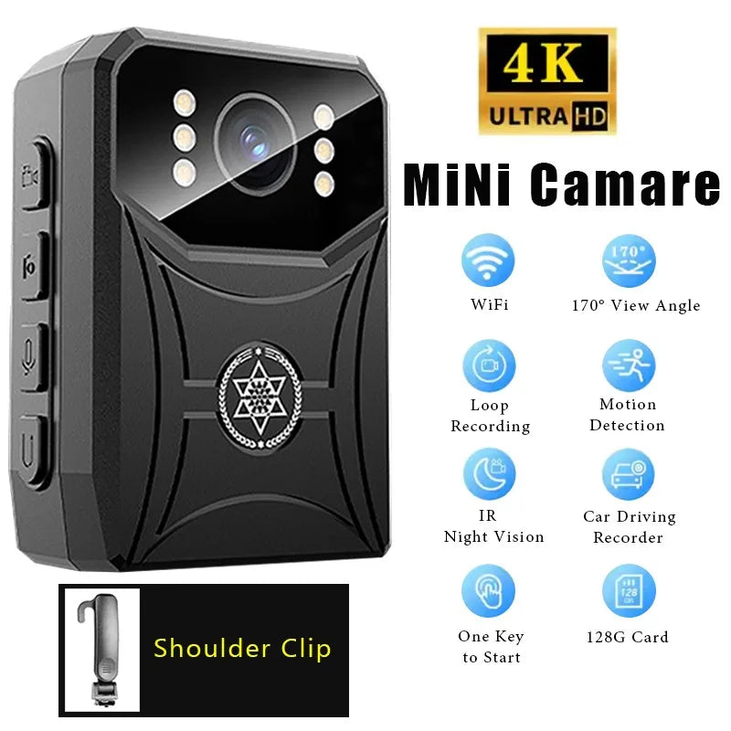4K Body Camera with Night Vision & WiFi
