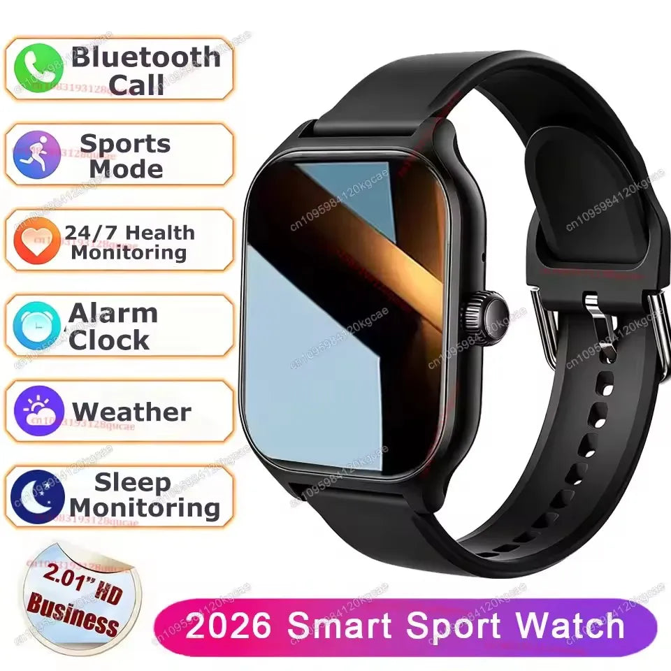 Smart Watch for Android & iOS — 2.01" Display, Heart Rate & Sleep Tracking