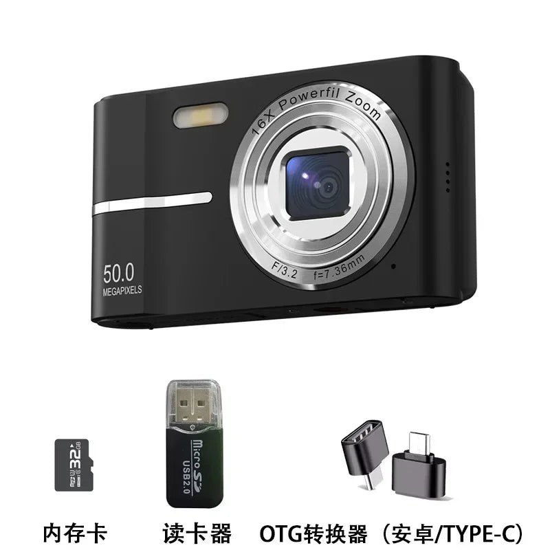 50MP Digital Camera with 16X Zoom & Anti-Shake