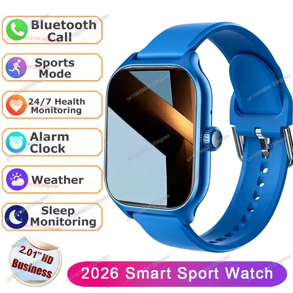 Smart Watch for Android & iOS — 2.01" Display, Heart Rate & Sleep Tracking