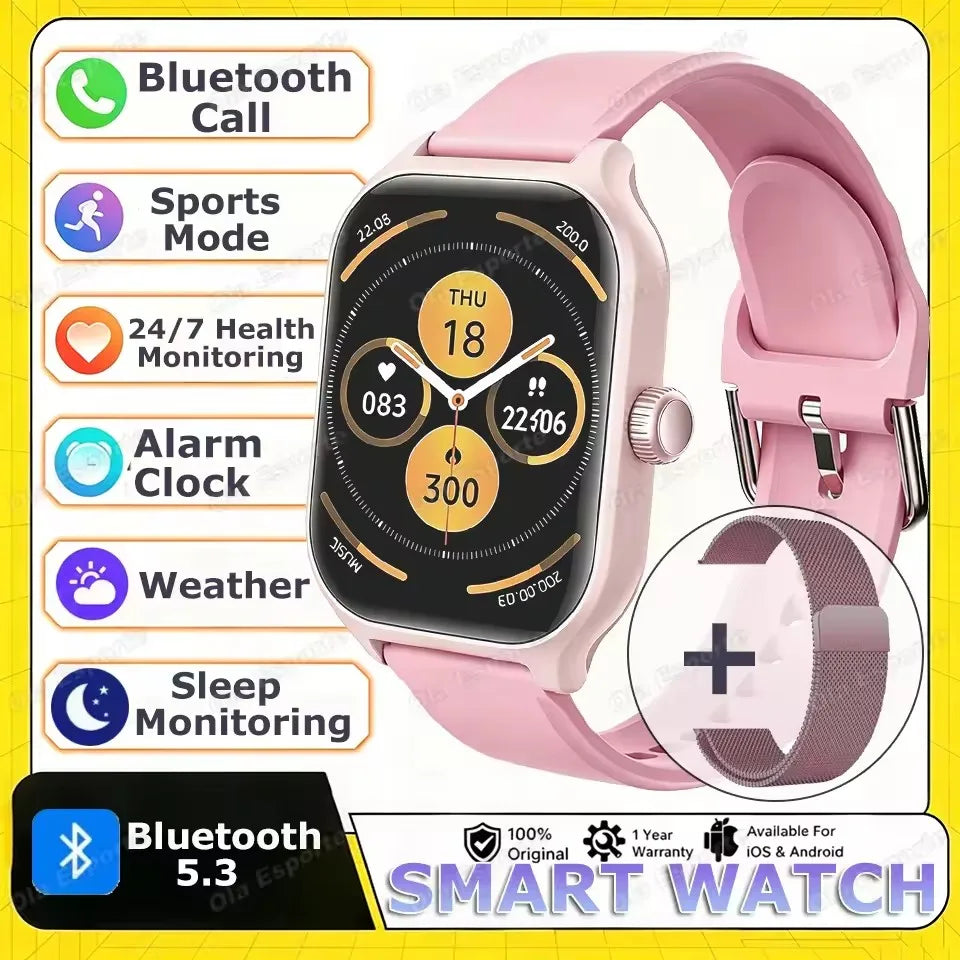 Smart Watch for Android & iOS — 2.01" Display, Heart Rate & Sleep Tracking