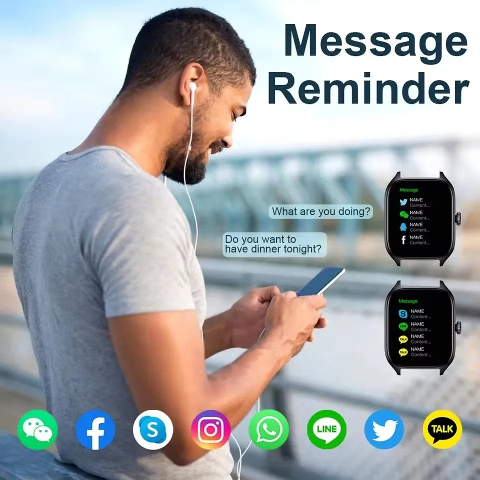 Smart Watch for Android & iOS — 2.01" Display, Heart Rate & Sleep Tracking