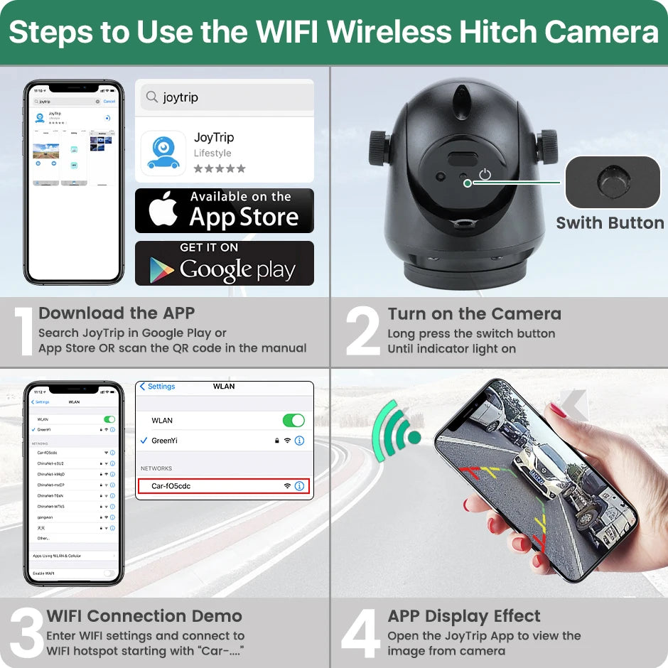 5G WiFi Wireless Rear View Camera with Night Vision