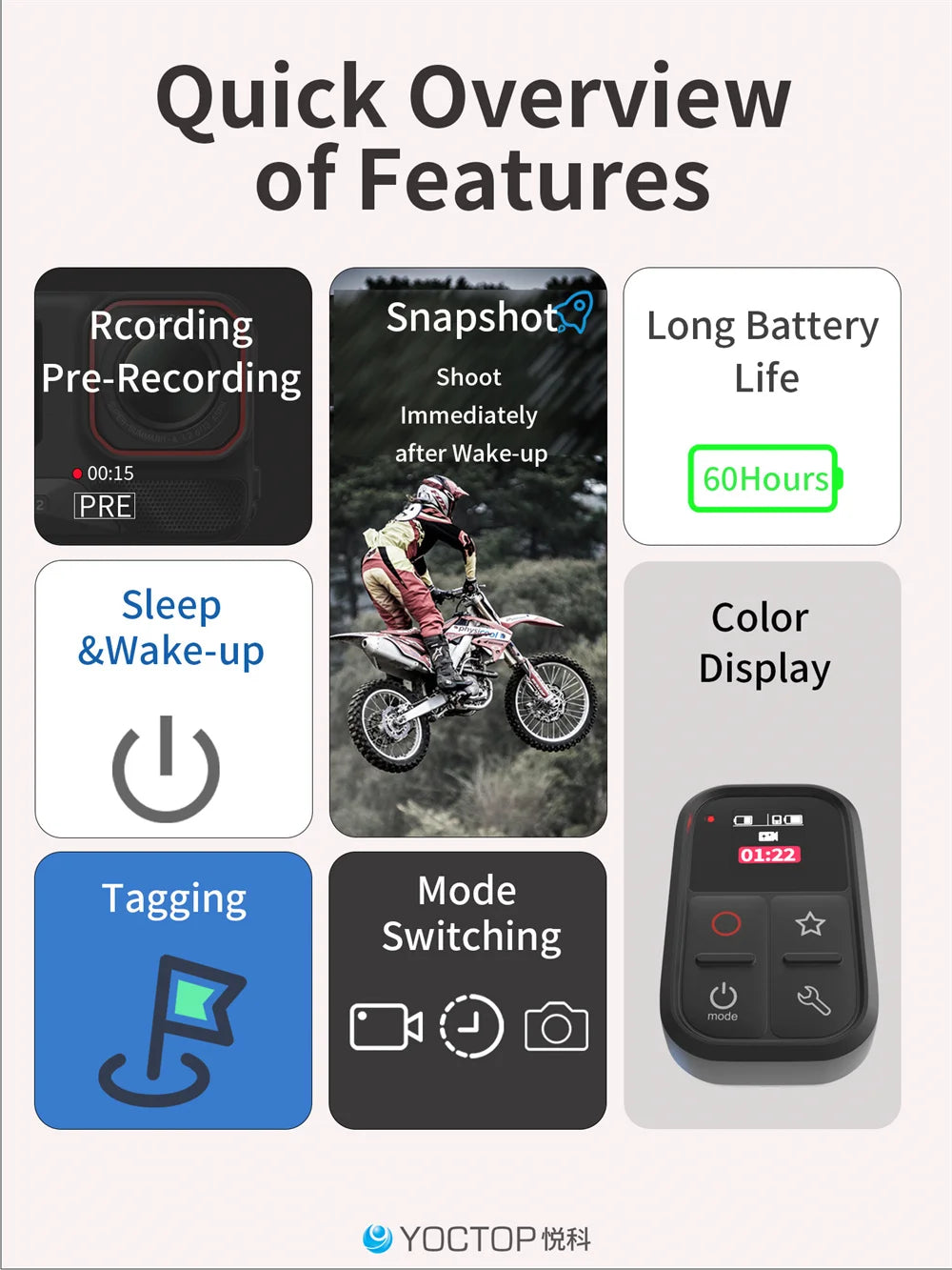 Waterproof Bluetooth Remote Control for Insta360 Cameras