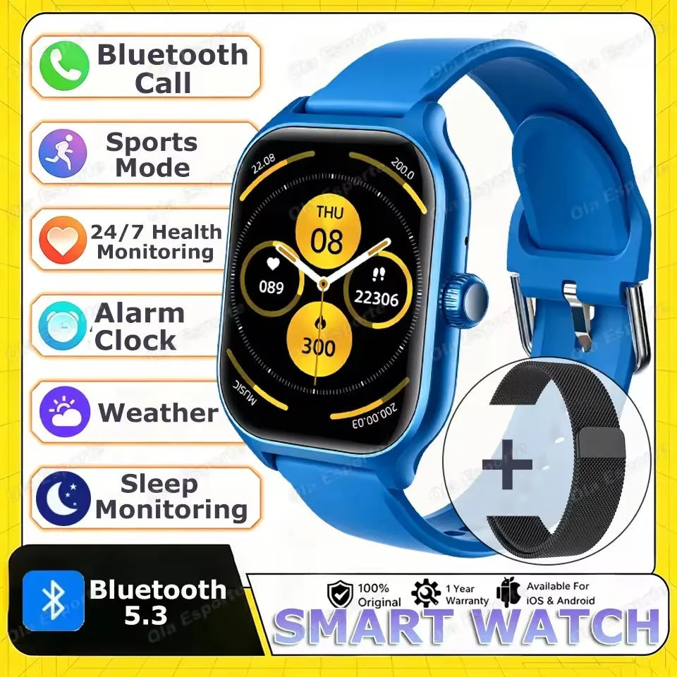 Smart Watch for Android & iOS — 2.01" Display, Heart Rate & Sleep Tracking