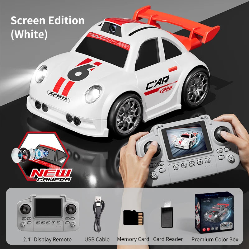 2026 New C6 RC Drift Car with Dual Mode Lights Sound Camera Screen Control Car Smart Induction Following Children's Toys Gift