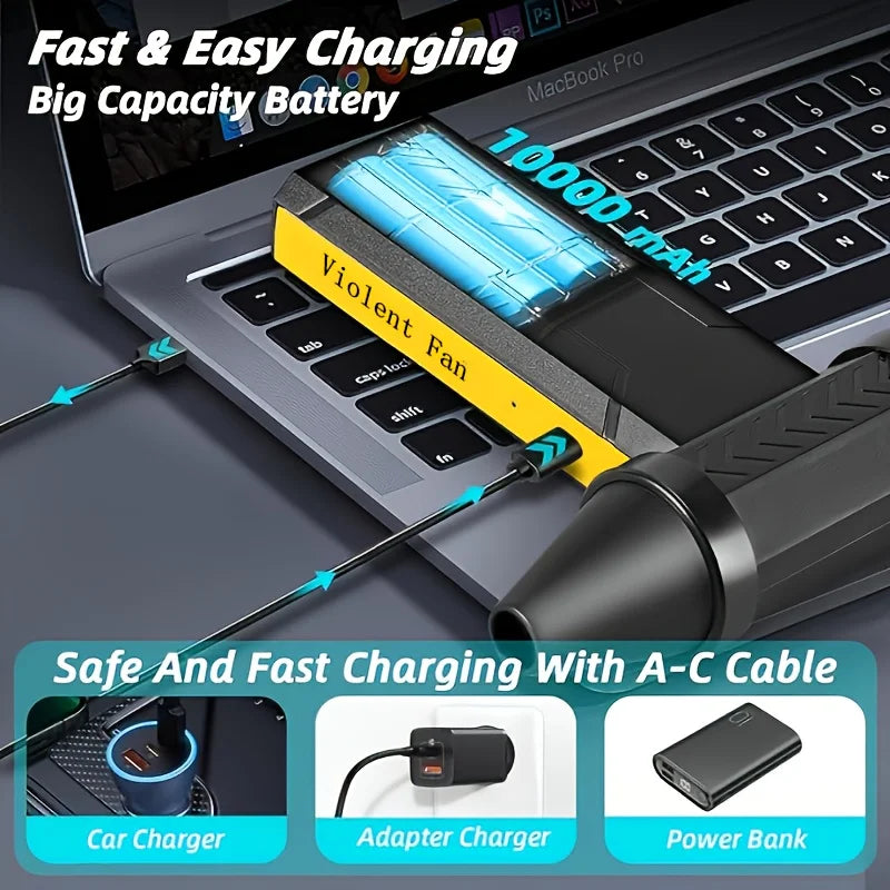 High-Power USB Electric Air Blower — Cordless Dust Cleaner