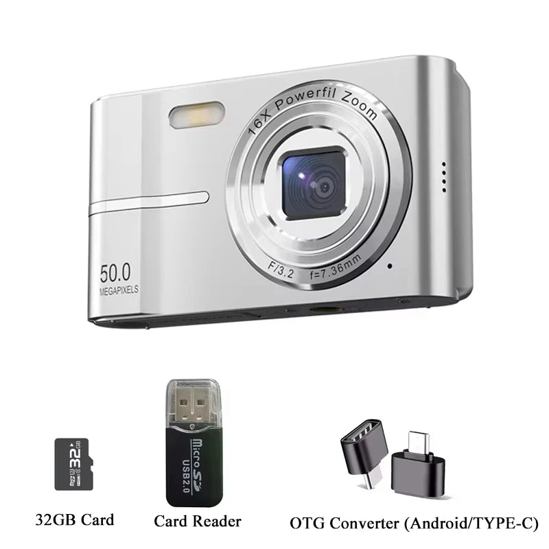 50MP Digital Camera with 16X Zoom & Anti-Shake