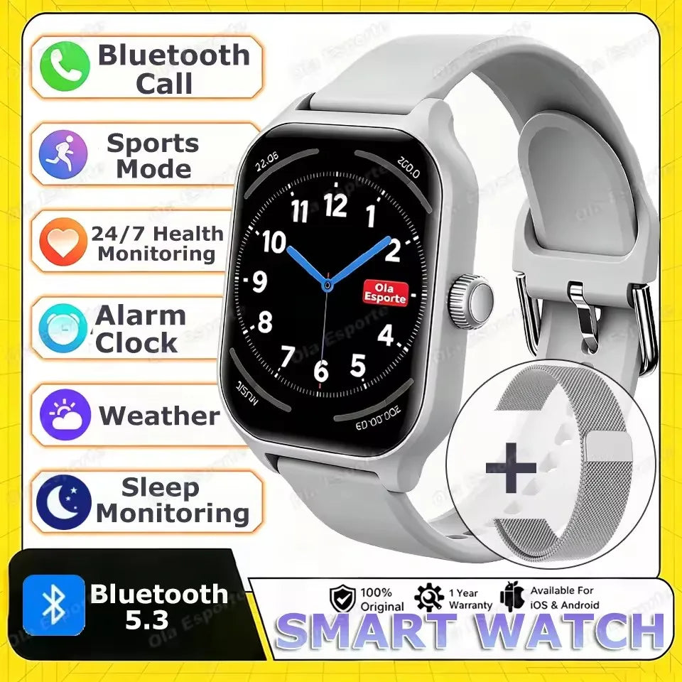 Smart Watch for Android & iOS — 2.01" Display, Heart Rate & Sleep Tracking