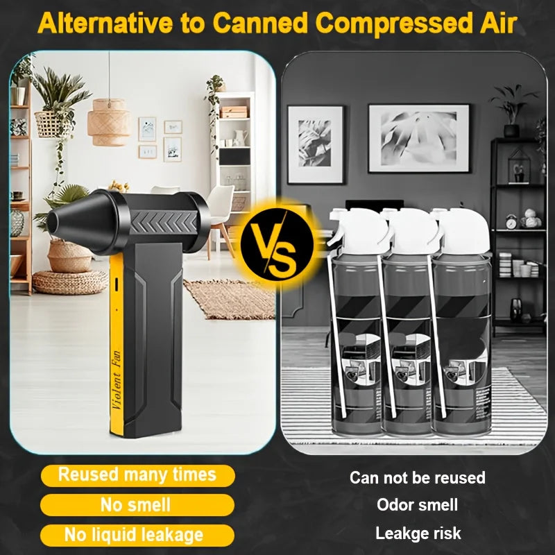 High-Power USB Electric Air Blower — Cordless Dust Cleaner